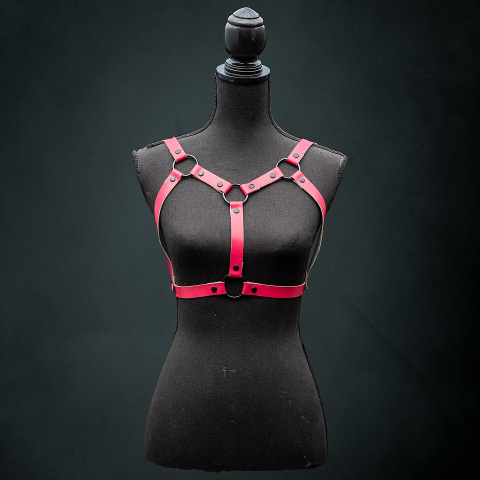 Handmade Barbie Pink Leather Chest Harness - Versatile Statement Piece *LIMITED EDITION*
