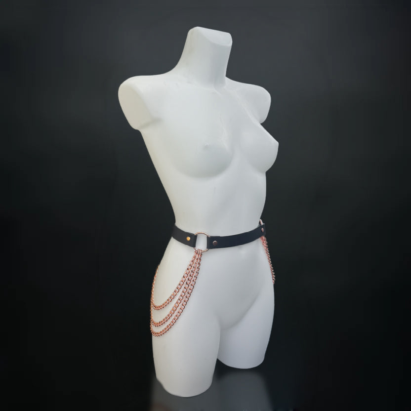 Leather Chain Waist Belt | Handmade Genuine Leather Belt