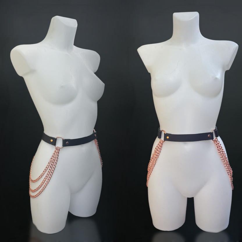 Leather Chain Waist Belt | Handmade Genuine Leather Belt