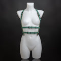 turquoise leather harness double band