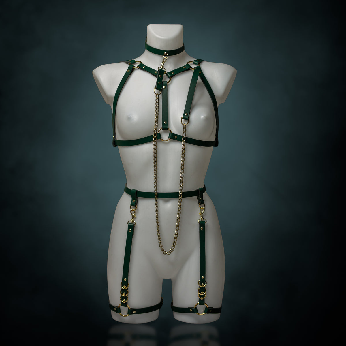 Slim Eris Cup Harness in Green Leather | Limited Edition