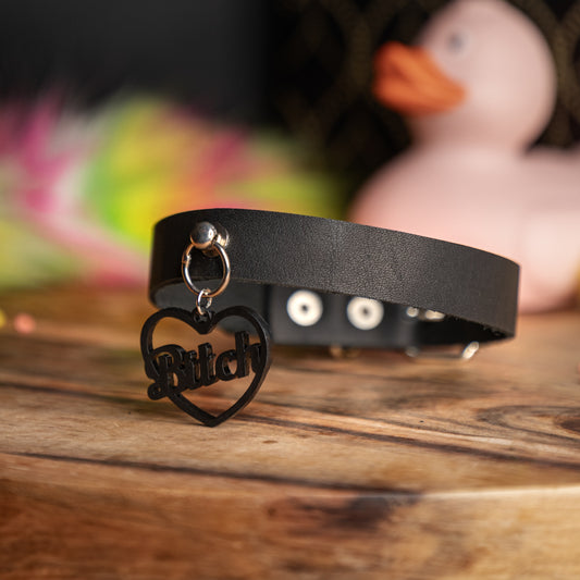 Bitch Genuine Leather Choker