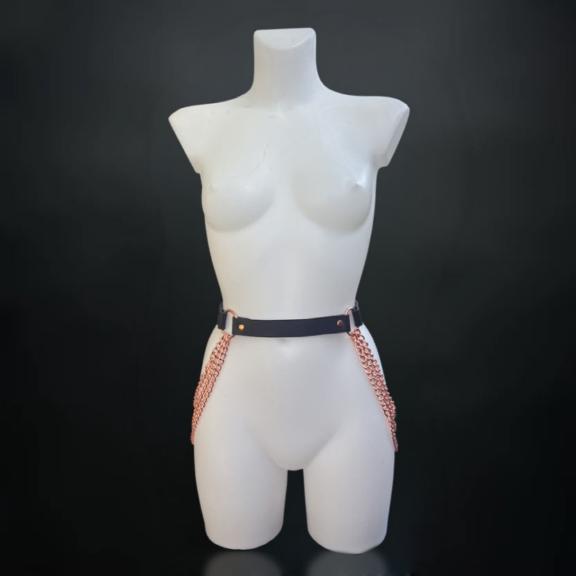 Leather Chain Waist Belt | Handmade Genuine Leather Belt