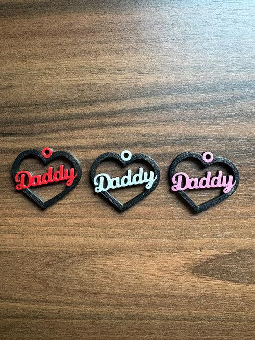 Daddy Text Choker in Black Leather