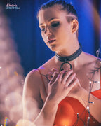 Real Leather Double O-Ring Collar Choker in All Black - Edgy, Gothic and Unique Accessory