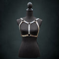 All Silver Metallic Leather Chest Harness | Handmade to Size | Versatile Statement Piece *LIMITED EDITION*