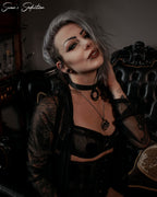 Genuine Leather Double O-Ring Choker | All Black | Alternative Accessories