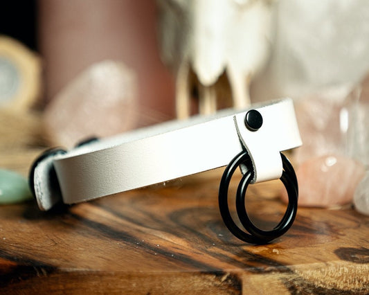 Genuine leather Choker | Black O-ring| Handmade