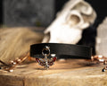 Genuine leather choker with Moth pendant