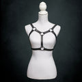 Handmade Edgy Black Leather Chest Harness - Versatile Statement Piece