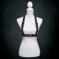 Genuine Leather Belt Chest Harness Black